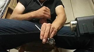 Jerking Stiff Cock Until Cum Release