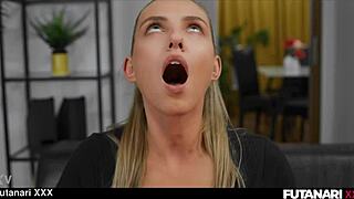 Futanari - Jayla De Angels Give A Hardcore Fuck To Marie Berger And Gets Self Facial