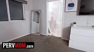 Frustrated milf in dress feeds her taboo lover her pussy for dinner!