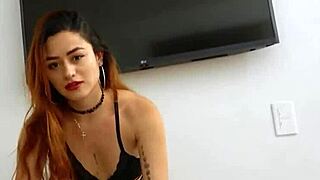 Teenie latina wearing lingerie is facefucked hard before rough anal sex