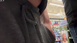 Amateur couple has fun playing in public park!