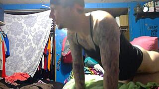 Fucking Blonde Slut Bent Over Doggystyle Tattoo Whore!