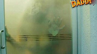 Blonde enjoys steam with her boyfriend