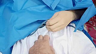 the young desi pakistani girl is meeting the old man for a friendly chat at school