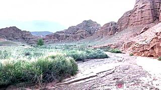 SHE SHOWED HER FACE WITH GLASSES IN DEEP BLOWJOB ACTION INSIDE A BEAUTIFUL CANYON FOR FREE
