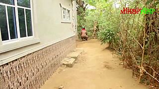 My landlord's daughter bathing outside and ending up in doggystyle hardcore