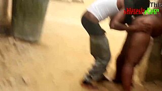 My landlord's daughter bathing outside and ending up in doggystyle hardcore