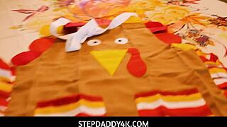 Petite 18+ Blonde Step Daughter Fucked by Big Cock Step Daddy on Thanksgiving POV!