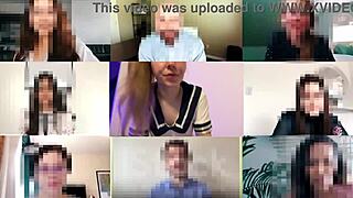 amateur milf receives deep creampie in tight pussy during homemade zoom classroom session