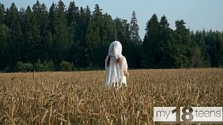 My18Teen 18+S - Cute Girl Went Into The Field For A Walk And Masturbate Her Pussy