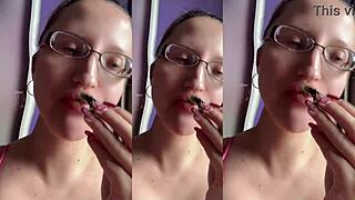 Just chewing some food in ASMR style.