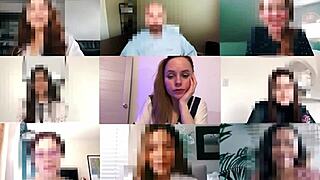 amateur milf receives deep creampie in tight pussy during homemade zoom classroom session