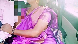 Car Journey with Indian Beautiful Saree Housewife and Car Driver Romance Talks