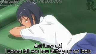 Tricked teen in classroom for footjob fetish deception