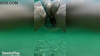Underwater creampies fill her multiple times