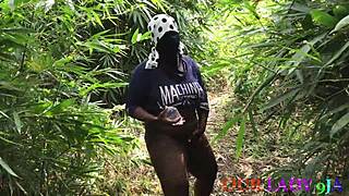 Nigerian Bbw Black Ass Housewife Caught In The Bush By A Vigilante And Gets Fucked With Bbc Somewhere In Africa