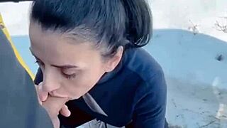 its fantastic to suck his cock at -10 degrees and warm my tongue with hot cum