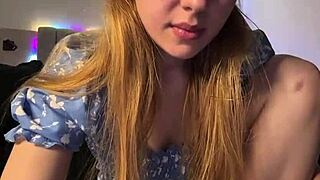 blond girl playing in the doggystyle