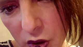 Little slut tranny blowjob tease 😏