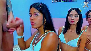 horny sluts team for monster cock surprise deepthroat blowjob!