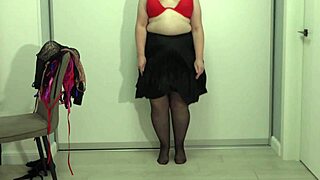 mature teacher chooses a bra for work big gorgeous boobs jump and pop out of bras saggy tits