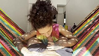 wet blowjob from curvy latina then rides big cock hard