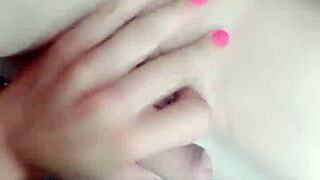 linda jovencita ladyboy strokes her cock then takes deep anal penetration solo