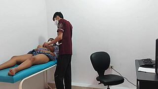 Curious student lingers after hours in the office