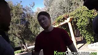 Black monster cock cuckolds humiliated teen outdoor facial