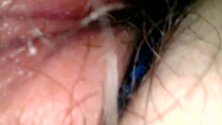 he dives into missionary cunnilingus with ultra-close creampie views in this odd clip