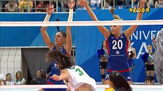 Captivating Brazilian Girls In Women's Volleyball Action
