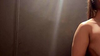 Horny young bbw blonde teases big natural tits publicly with clamps