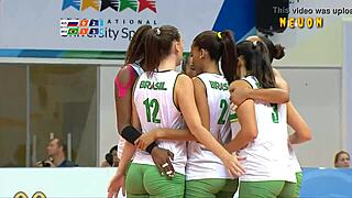 Captivating Brazilian Girls In Women's Volleyball Action