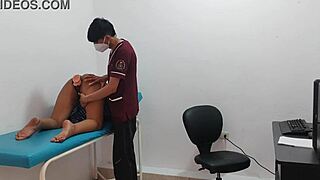 Curious student lingers after hours in the office