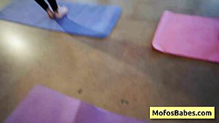 slutty busty blonde lindsey lakes sucks johnny love's big cock in yoga class