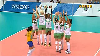 Captivating Brazilian Girls In Women's Volleyball Action