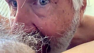 he dives into missionary cunnilingus with ultra-close creampie views in this odd clip