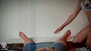 Colombian petite oiled pussy takes rough bareback cock creampie