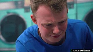 yo check out this dude banging busty milfs deep in the laundry room action