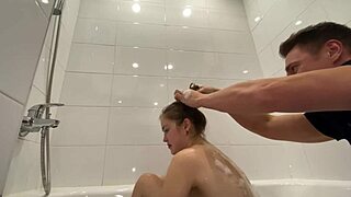 Busty Babysitter Fucks Older Boss in Steamy Bathroom Session