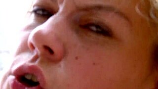 fishnet milf mommy deepthroats monster cock before anal creampie gaping on bed