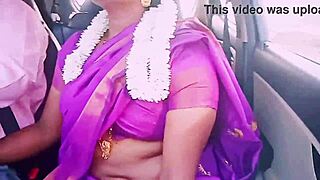 wow indian housewife saree seduction with driver explodes in dirty telugu talk