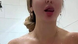 Milf Wife with Huge Natural Tits Masturbates in Bathtub