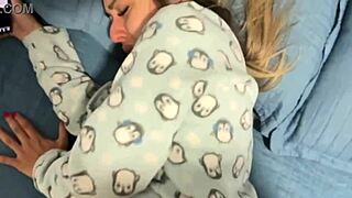 hot asian housewife tempts lover with open-door porn tease