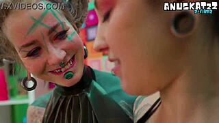 goth lesbians fist asses and squirt wildly in latex skirts