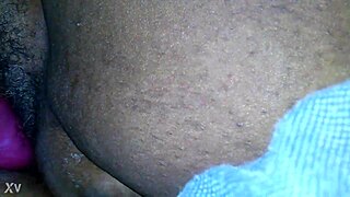 yo check this sexy ebony bbw vibing her hairy pussy so good with toy