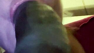 Brunette Slut Deepthroats Ball Licks Monster Black Cock for Sloppy Cum Mouthful