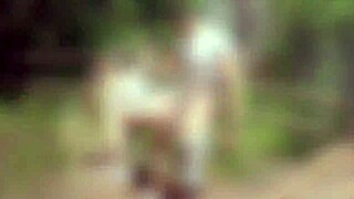 Cute slut outside pounded by monster cock to orgasm wildly!