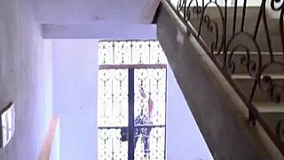 lonely babe post-bath craves workout partner in garage