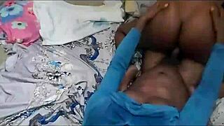 curvy ebony babe shakes her big ass seductively in homemade clip